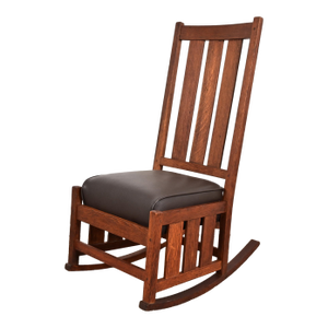Gustav Stickley Antique Mission Oak Arts & Crafts Rocking Chair, Circa 1910