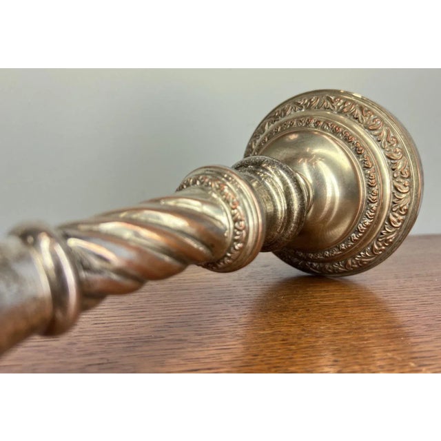 Vintage French Silver Plated Candleolders, Set of 2 For Sale - Image 10 of 14