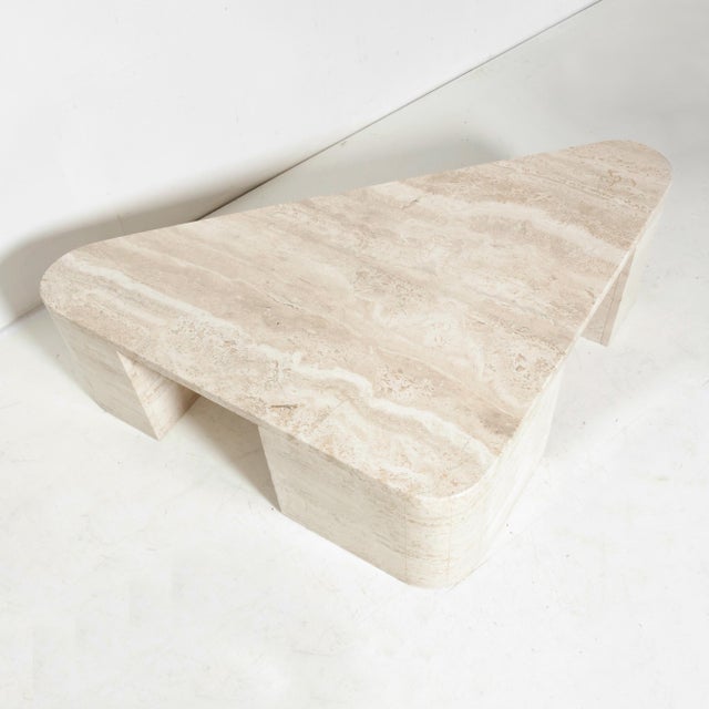 Triangular Travertine Table, 1970s For Sale - Image 9 of 18