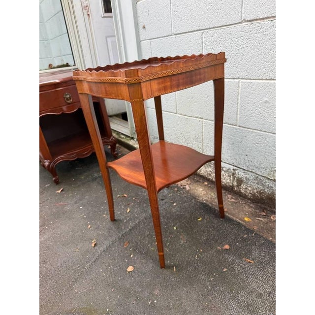 Early 20th Century Early 20th Century Edwardian Style Scalloped Top Tray Table. For Sale - Image 5 of 14