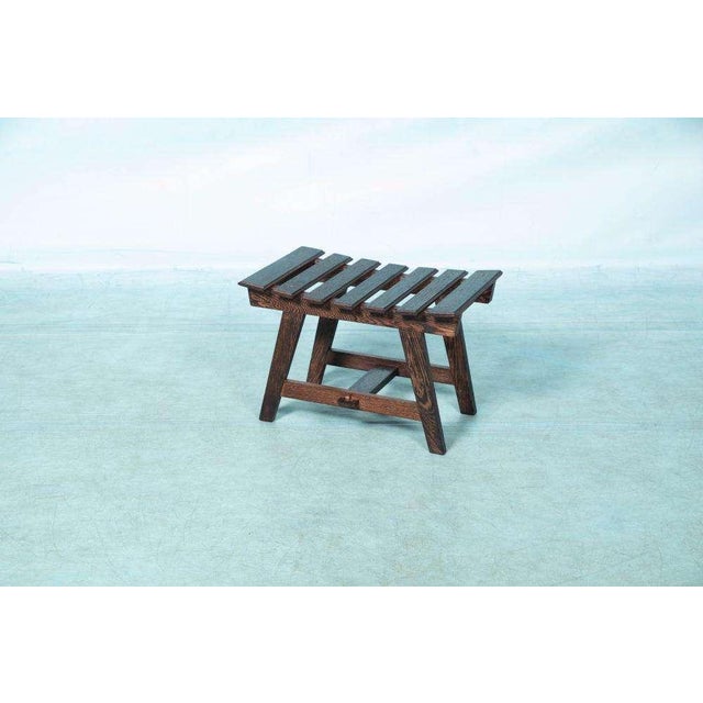 Vintage Wenge Slatted Bench, 1970s For Sale - Image 5 of 11