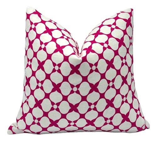 Kravet X Jonathan Adler Santa Rosa in Raspberry Throw Pillow Cover