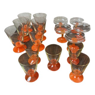 Vintage Glasses, 1950s, Set of 16 For Sale