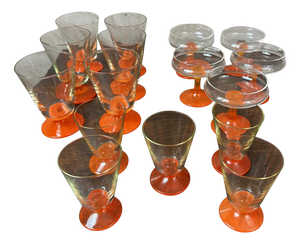 Vintage Glasses, 1950s, Set of 16