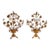 Antique French Candelabra Gold Bronze Brass Church Candelabra Opaline Glass Flowers For Sale