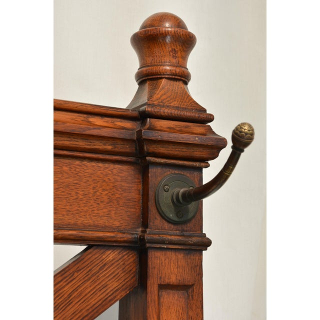 English Victorian Gothic Coat Stand in Oak, 1860 For Sale - Image 13 of 18