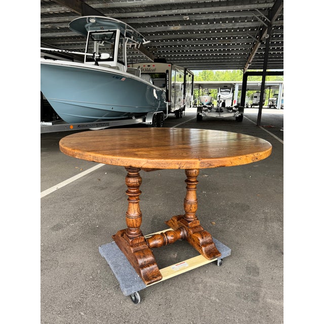 Antique 47'' Round French Dining Table For Sale - Image 11 of 12