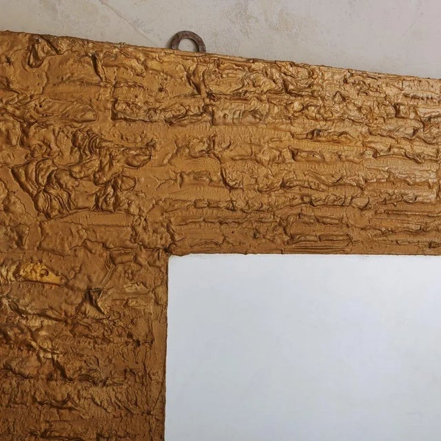 1970s Gold Plaster Frame Wall Mirror, Italy 1970s For Sale - Image 5 of 12