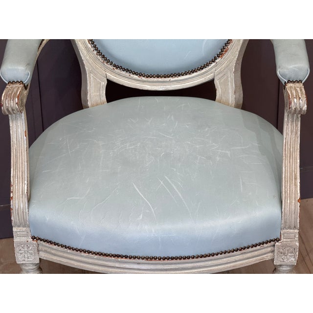 Late 18th Century Gustav III White-Painted and Upholstered Chair For Sale - Image 10 of 10