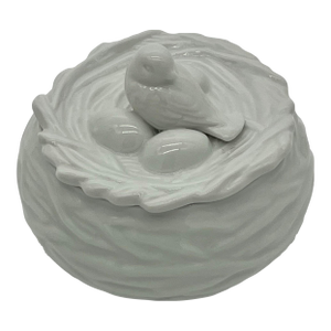 White Porcelain Bird’s Nest Trinket Box