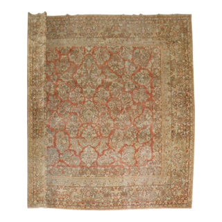 Square Antique Persian Sarouk, 13'6'' X 12'6'' For Sale
