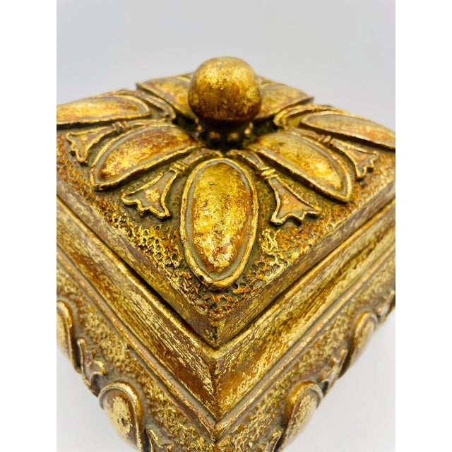Vintage Gold Gilt Clawfoot Treasure Box For Sale In Los Angeles - Image 6 of 13