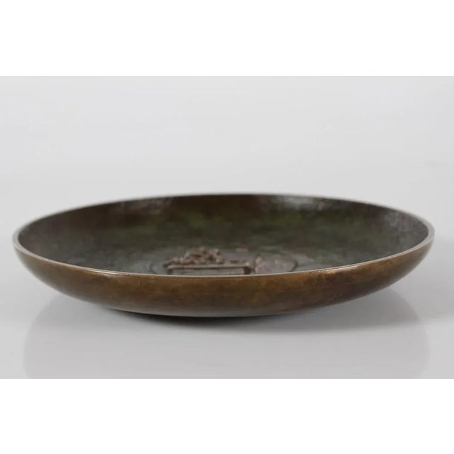 Art Deco Danish The Shepherdess and the Chimney Sweep Tinos Bronze Dish with Relief from H. C. Andersen, Denmark, 1950s For Sale - Image 3 of 11