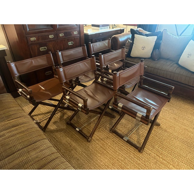 Late 20th Century McGuire Organic Modern Director's Dining Chairs - A Set of Six For Sale In Phoenix - Image 6 of 9