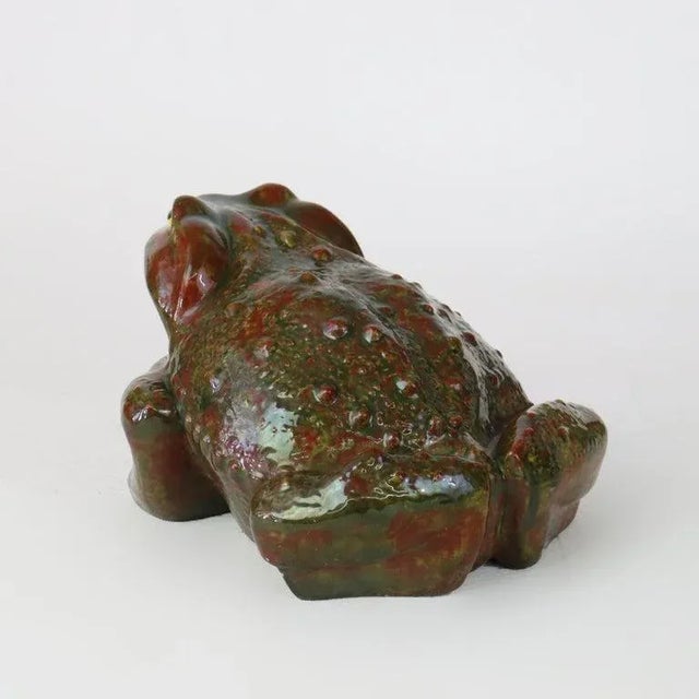Antique Majolica School Pottery Garden Toad Circa 1930 For Sale - Image 6 of 9