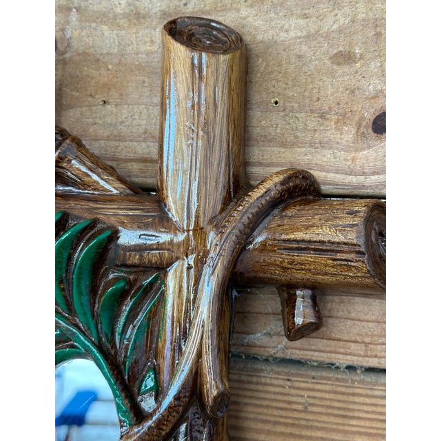 Brown Whimsical Pineapple Tropical Wall Mirror in the Manner of Gampel-Stoll For Sale - Image 8 of 12