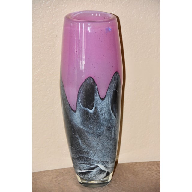 This beautiful art glass vase was created by the Vilniaus Stiklo Studija in Lithuania handblown flower vase. Rare! This...