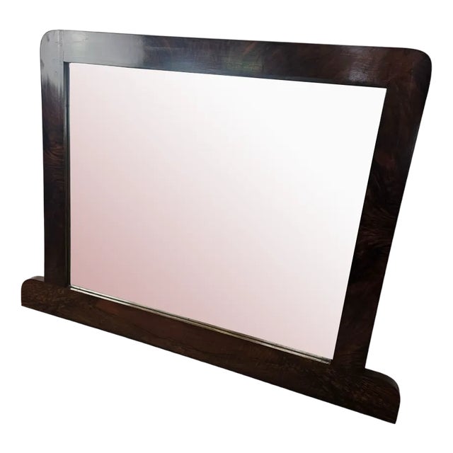 Art Deco Mirror in Walnut Root with Cut Glass, 1930s For Sale