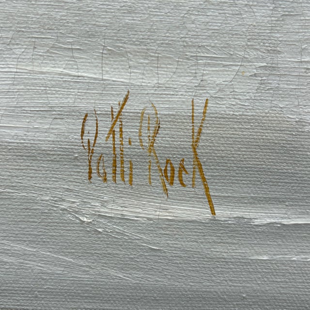 1970s Original Mid-Century Oil on Canvas, Yellow Daisy Still Life, Signed Patti Rock, (1927 - 2004) For Sale - Image 5 of 15