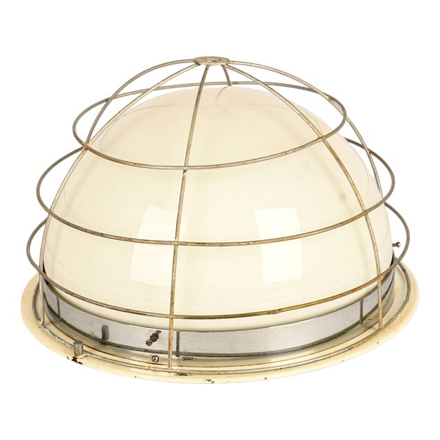 Large Bauhaus Opaline Glass Wall Lamps from Zukov, 1940s, Set of 4 For Sale