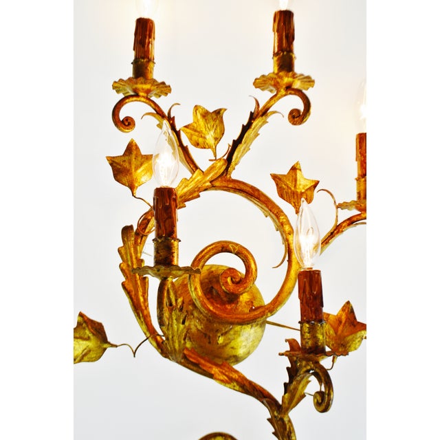 Vintage Large 5 Arm Spanish Rococo Style Gilt Tole Candelabra Wall ...