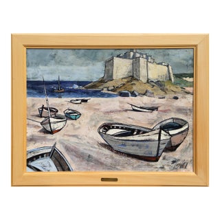 Le Bord De La Mer, Signed Oil Painting by Charles Levier For Sale