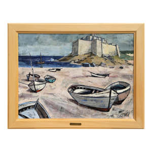 Le Bord De La Mer, Signed Oil Painting by Charles Levier
