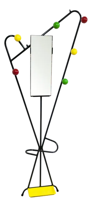 Wall-Mounted Coat Rack Atom Series attributed to Roger Ferraud, France, 1960s