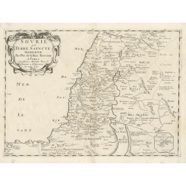 Antique Map of Holy Land from Rue De La Rue Paris, 1700 For Sale - Image 4 of 11