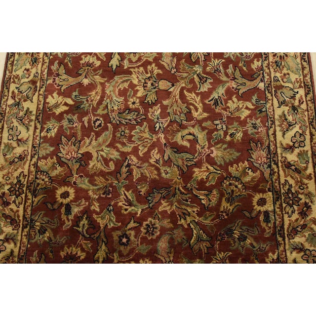 2020s Agra Runner 4’1” X 11’11” Red Wool Traditional Hand-Knotted Oriental Rug For Sale - Image 5 of 13
