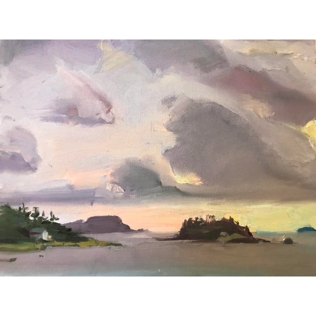 This original 12" x 9" unstretched oil-on-canvas oil painting by David Beynon Pena was painted on location in Maine on...