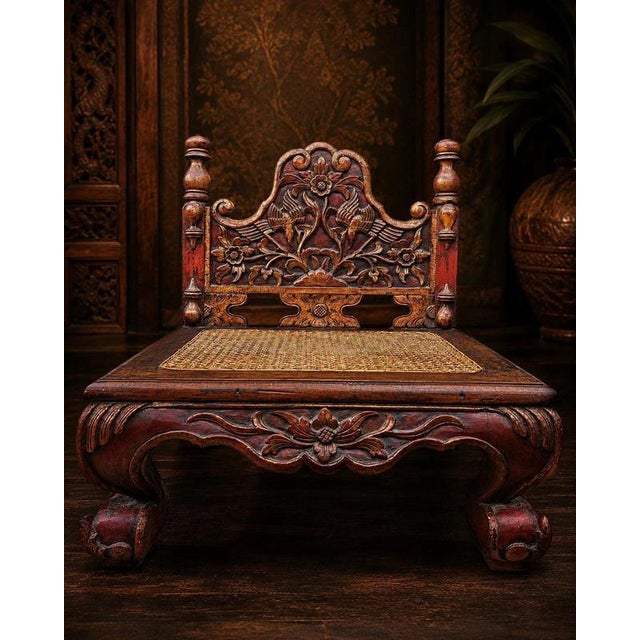 An exceptional antique Javanese ceremonial throne chair, originating from Java, Indonesia, and dating most likely to the...