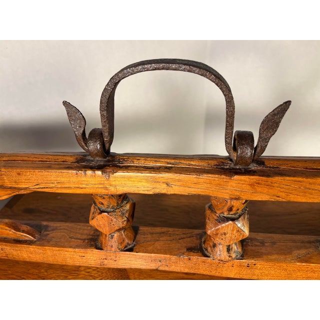 Wood Antique Chinese Portable 3 Drawers Wedding Dowry Wooden Chest Wrought Iron For Sale - Image 7 of 13