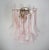 Metal Pair of Italian Murano Wall Lights Mazzega – 10 Pink Lattimo Glass Petals For Sale - Image 7 of 12