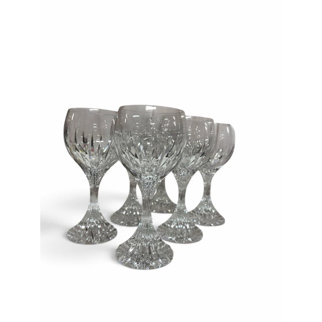 Hollywood Regency Vintage Baccarat "Masséna" Crystal Wine Glasses - et of 6 For Sale - Image 3 of 5