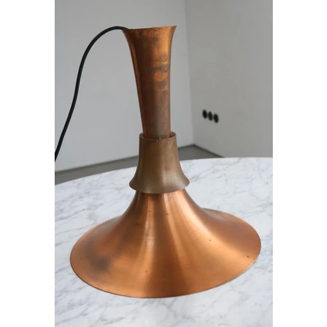 Copper Copper Semi Pendulum Pendant Lamp by Bent Nordsted for Lyskaer Belysning, 1970s For Sale - Image 8 of 11