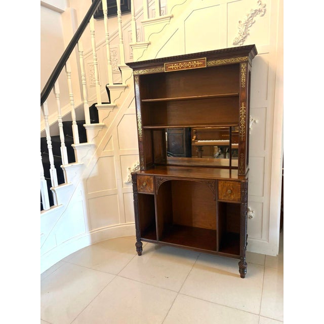 Hollywood Regency Antique Regency Open Bookcase in Rosewood with Brass Inlaid, 1820 For Sale - Image 3 of 18