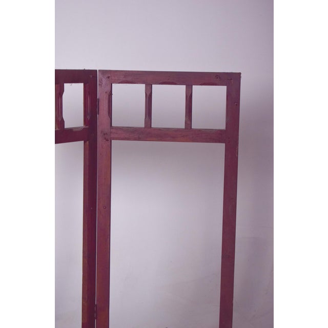 1950s Wooden Folding Screen Frame with Panels, 1950 For Sale - Image 5 of 9
