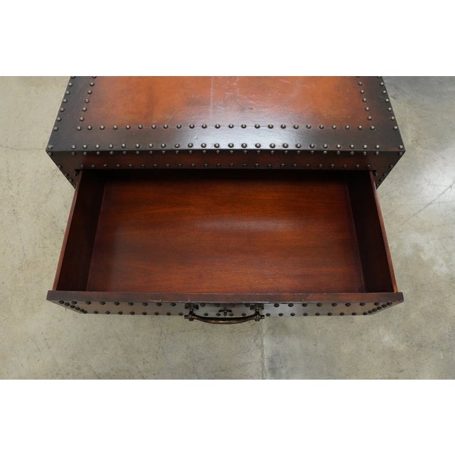 Brown 1980s Attributed to Ralph Lauren Dalton Leather Clad Cocktail Coffee Table For Sale - Image 8 of 10