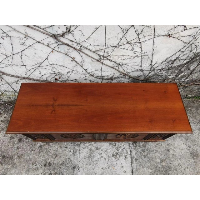 Carved Walnut Chest, 1970s For Sale - Image 9 of 12