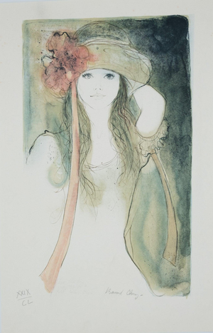 Bernard Charoy, Portrait de Sophie au ruban, Lithograph