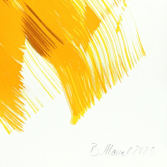 2020s The Caramel Dress 5 - Abstract Flowy Minimalist Figurative Ink Painting on Paper by Bettina Mauel For Sale - Image 5 of 5