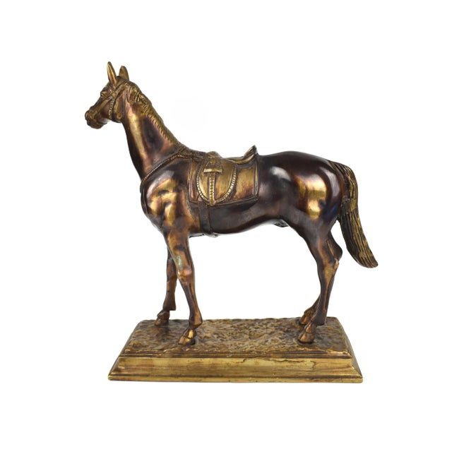 Figurative Mid 20th Century Bronze Horse on Base Model Figurine For Sale - Image 3 of 10