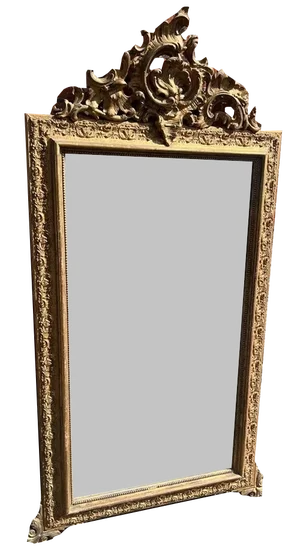 Large Antique 19th Century French Gilt Mirror