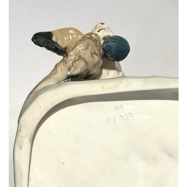 Ceramic Large Mid 20th Century Royal Dux Porcelain Hunting Dog With Pheasant. For Sale - Image 7 of 8