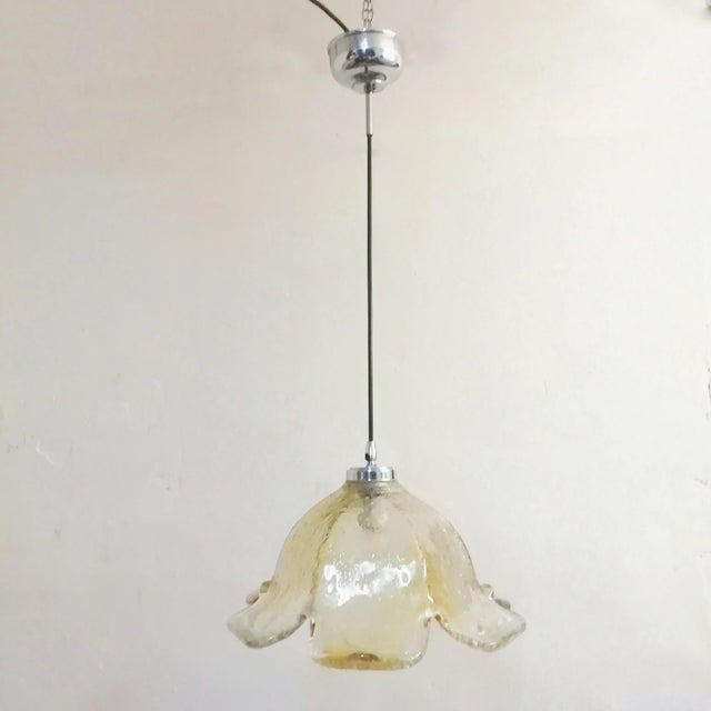 Vintage Danish Ceiling Lamp with Murano Glass Lampshade from OMI, 1980s For Sale - Image 13 of 13