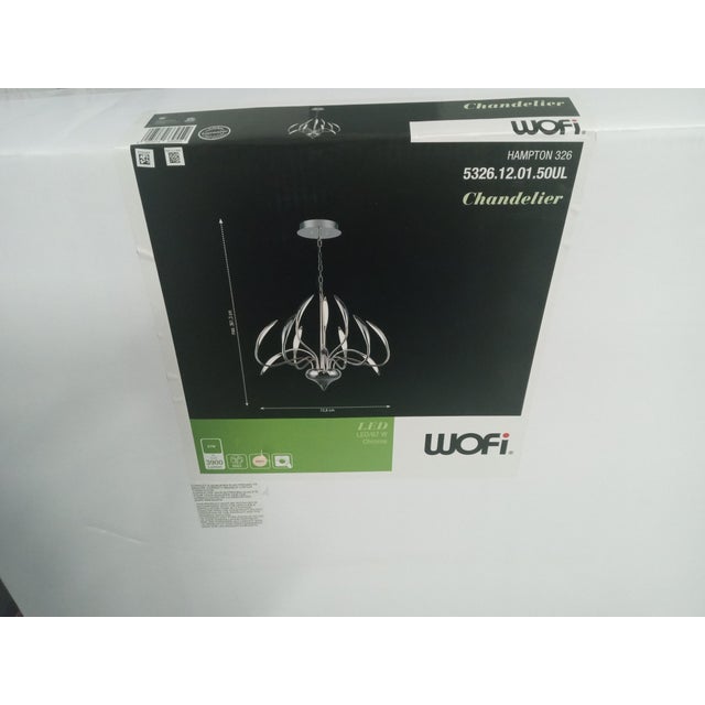 American Stunning Lumimania Wofi Chrome Led Hampton 12 Movable Prong Chandelier For Sale - Image 4 of 7