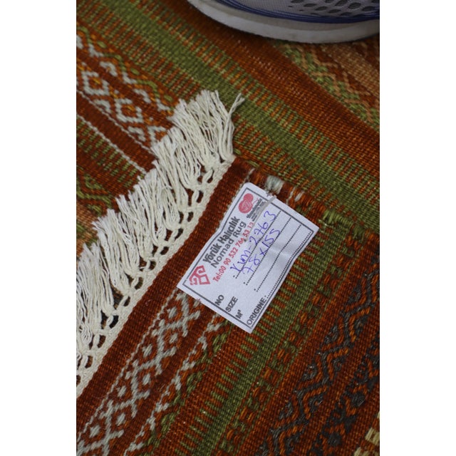 1980s Traditional Brown Striped Kilim For Sale In Sacramento - Image 6 of 10
