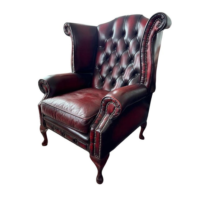 English Chesterfield Wingback Chair For Sale - Image 3 of 5