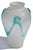 Mid-Century Modern Archimede Seguso Style Scavo Corroso Art Glass Vase Frosted & Aqua Murano Glass For Sale - Image 3 of 16